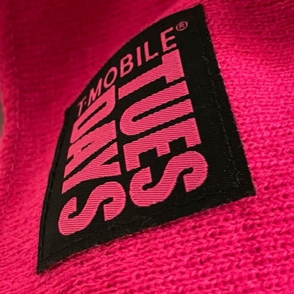 T Mobile Tuesday Black and Pink Striped Scarf - Picture 6 of 8